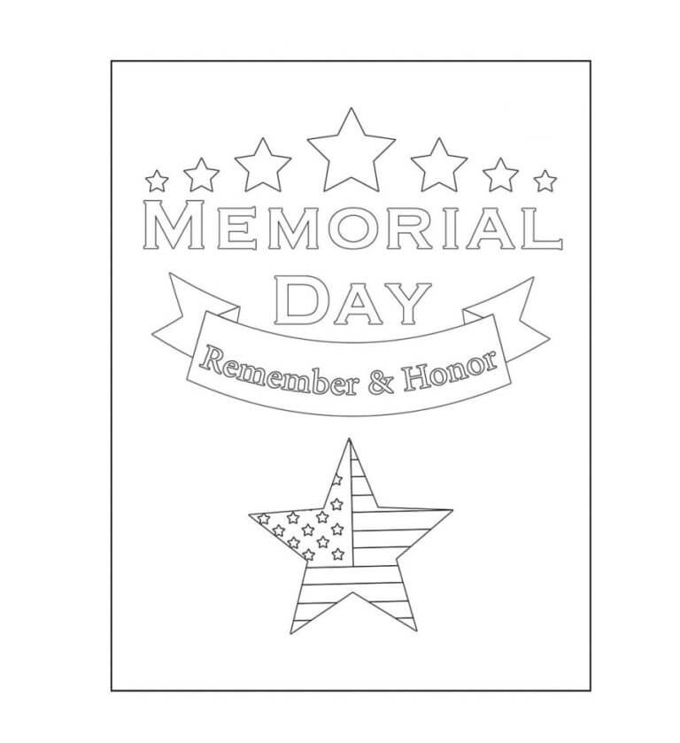 Conmemoración Del Día Del Recuerdo De Los Militares Estadounidenses para colorir