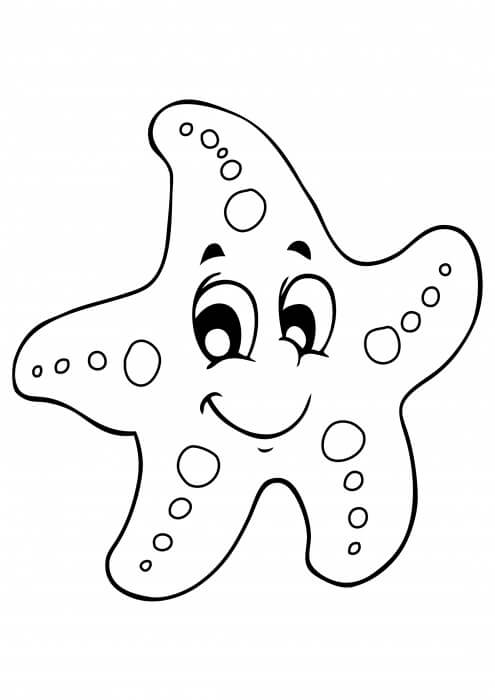 Dibujos de Cool Starfish Sonriendo para colorear
