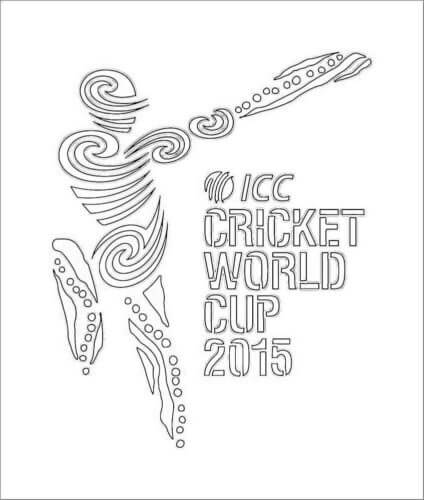 Copa Mundial de Cricket 2015 para colorir