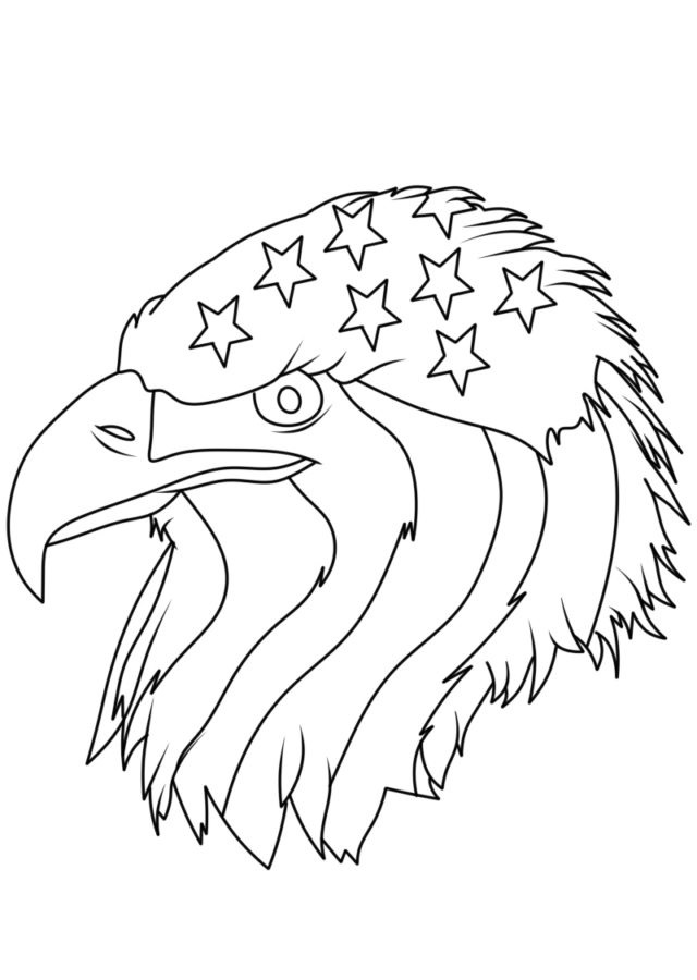 Dibujos de Corazón de Águila en Patriótico para colorear