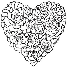 Dibujos de Corazón Hecho de Rosa para colorear