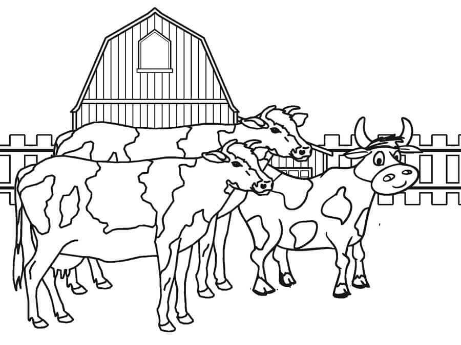 Dibujos de Corral de Vacas para colorear
