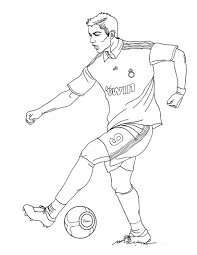 Cristiano Ronaldo Jugando al Fútbol para colorir