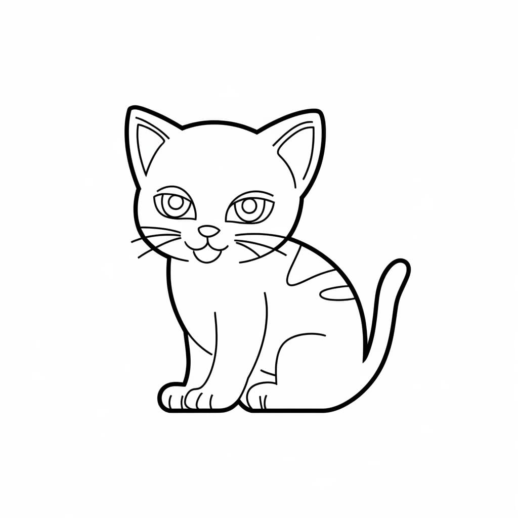 Dibujos de Cuadro sencillo de gatito. para colorear