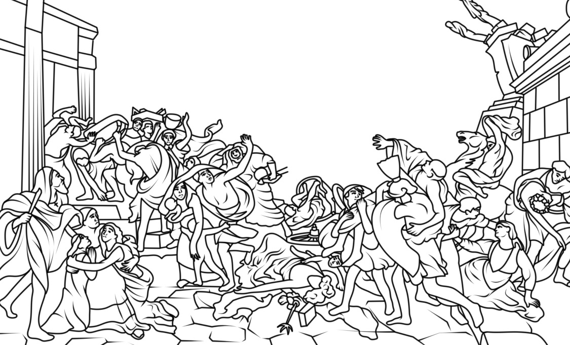 Dibujos de Cuadros Famosos El último día de Pompeya para colorear