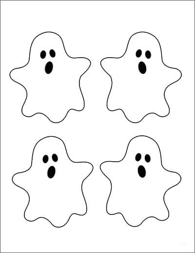 Dibujos de Cuatro Fantasmas para colorear
