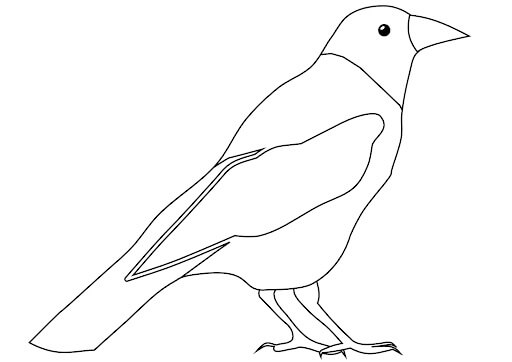 Dibujos de Cuervo Simple para colorear