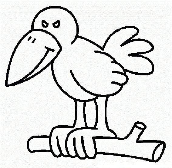 Dibujos de Cuervo de Madera para colorear