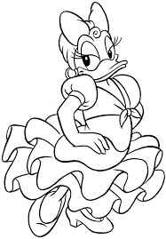 Dibujos de Dama Daisy Duck Caminando para colorear
