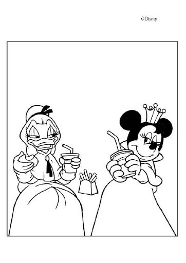 Dama Daisy Duck y Minnie mouse para colorir