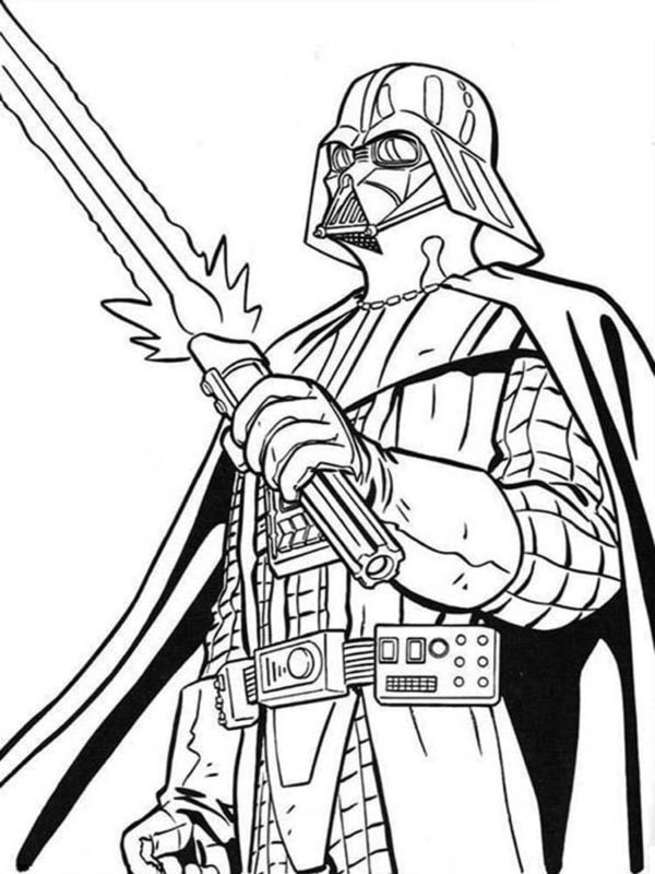 Dibujos de Darth Vader Pasó del Lado Luminoso al Oscuro para colorear