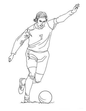 David Beckham Jugando Al Fútbol para colorir