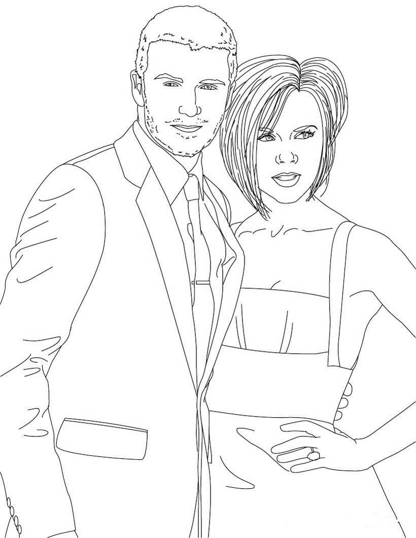 David Y Victoria Beckham para colorir