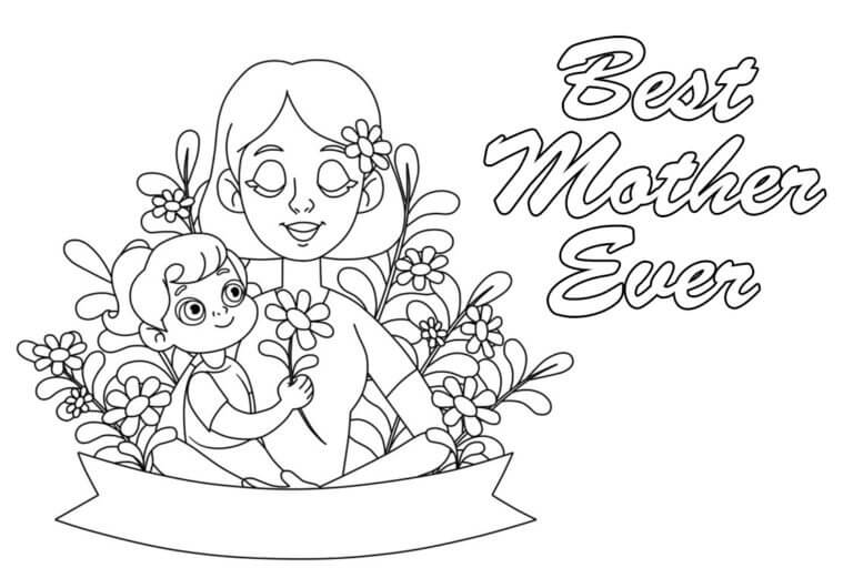 Dibujos de Dia De La Madre Con Flores para colorear
