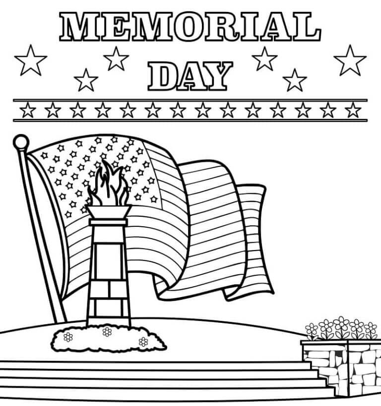 Dibujos de Día De Los Caídos En Memoria De Los Militares Caídos para colorear