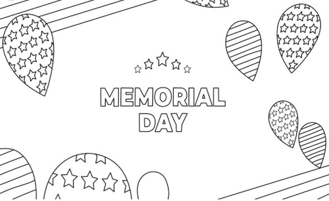 Dibujos de Día De Los Caídos con Globos para colorear