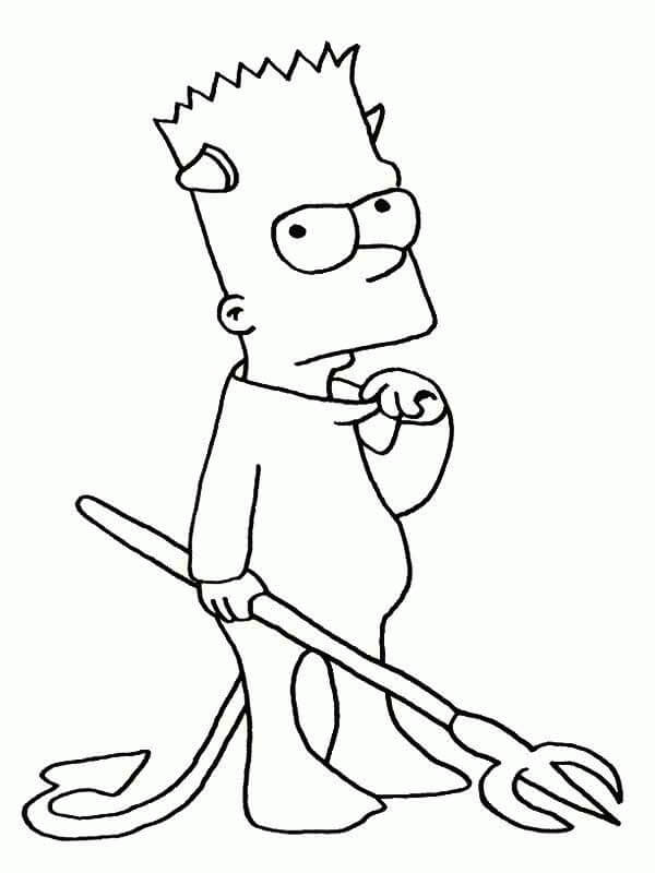Diablo Bart Simpson para colorir