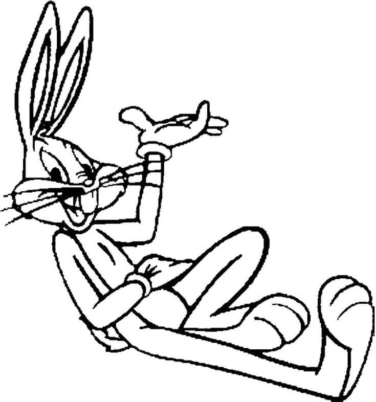 Dibujos de Dibujando Bugs Bunny Acostado para colorear