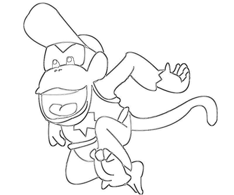 Dibujando a Diddy Kong para colorir