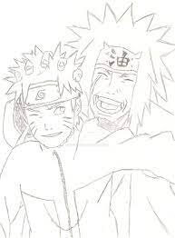 Dibujando a Jiraiya y Naruto para colorir
