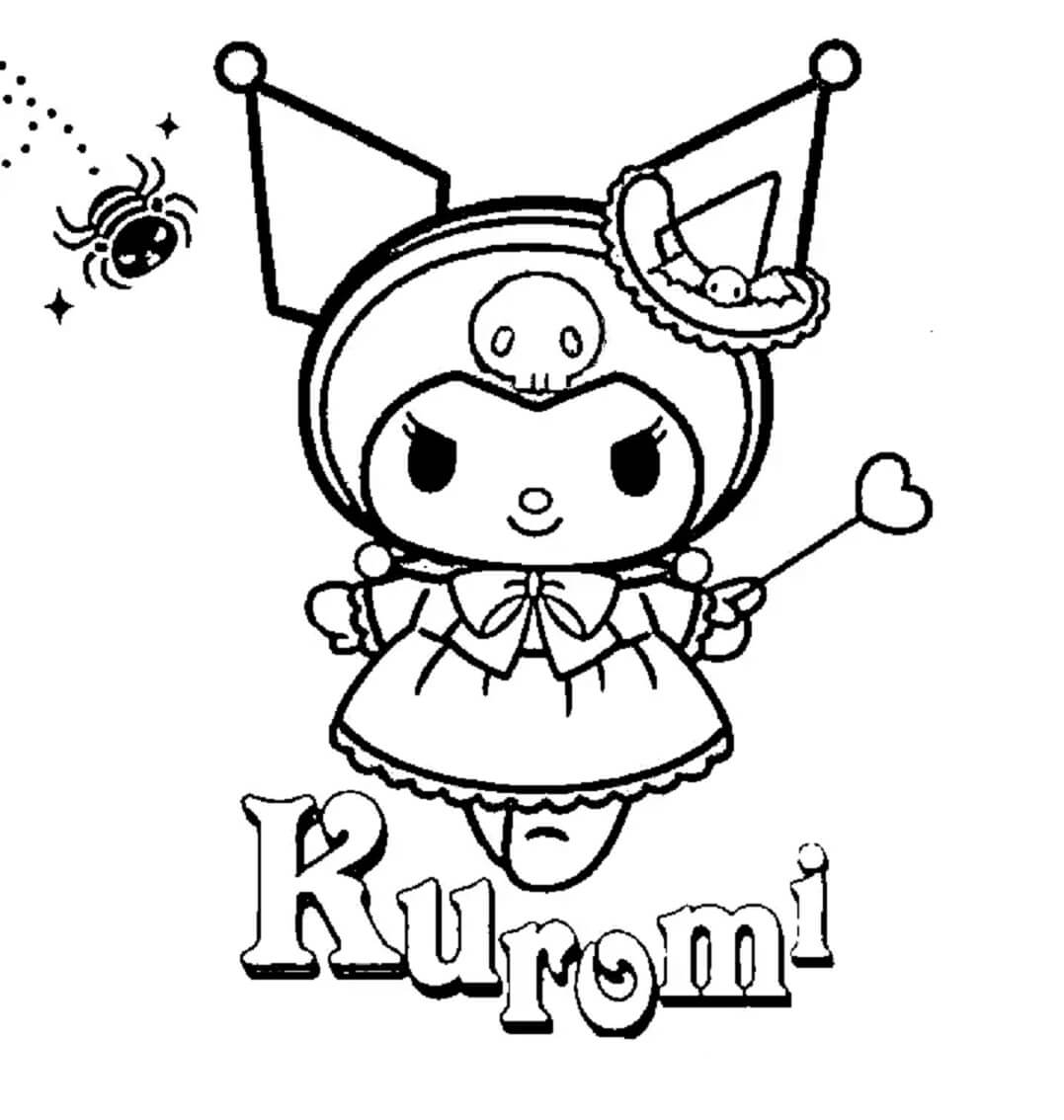 Dibujos de Dibujar Kuromi Y Araña para colorear