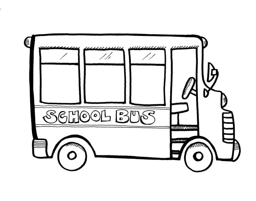 Dibujos de Dibujar a Mano Autobús Escolar para colorear