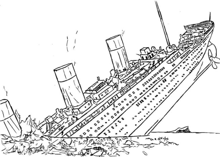 Dibujar a Mano El Hundimiento Del Titanic para colorir