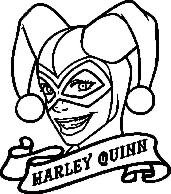 Dibujar la Cabeza de Harley Quinn para colorir