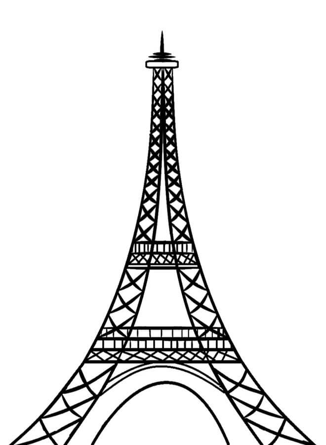 Dibujar la Torre Eiffel en París para colorir
