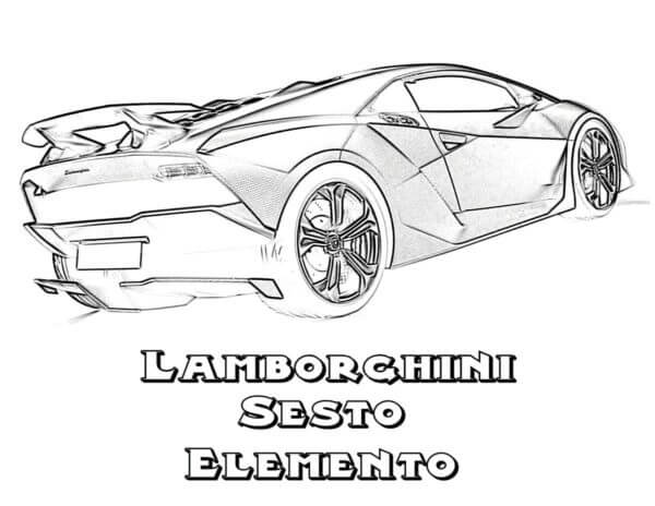 Dibujos de Dibujo Básico Lamborghini para colorear