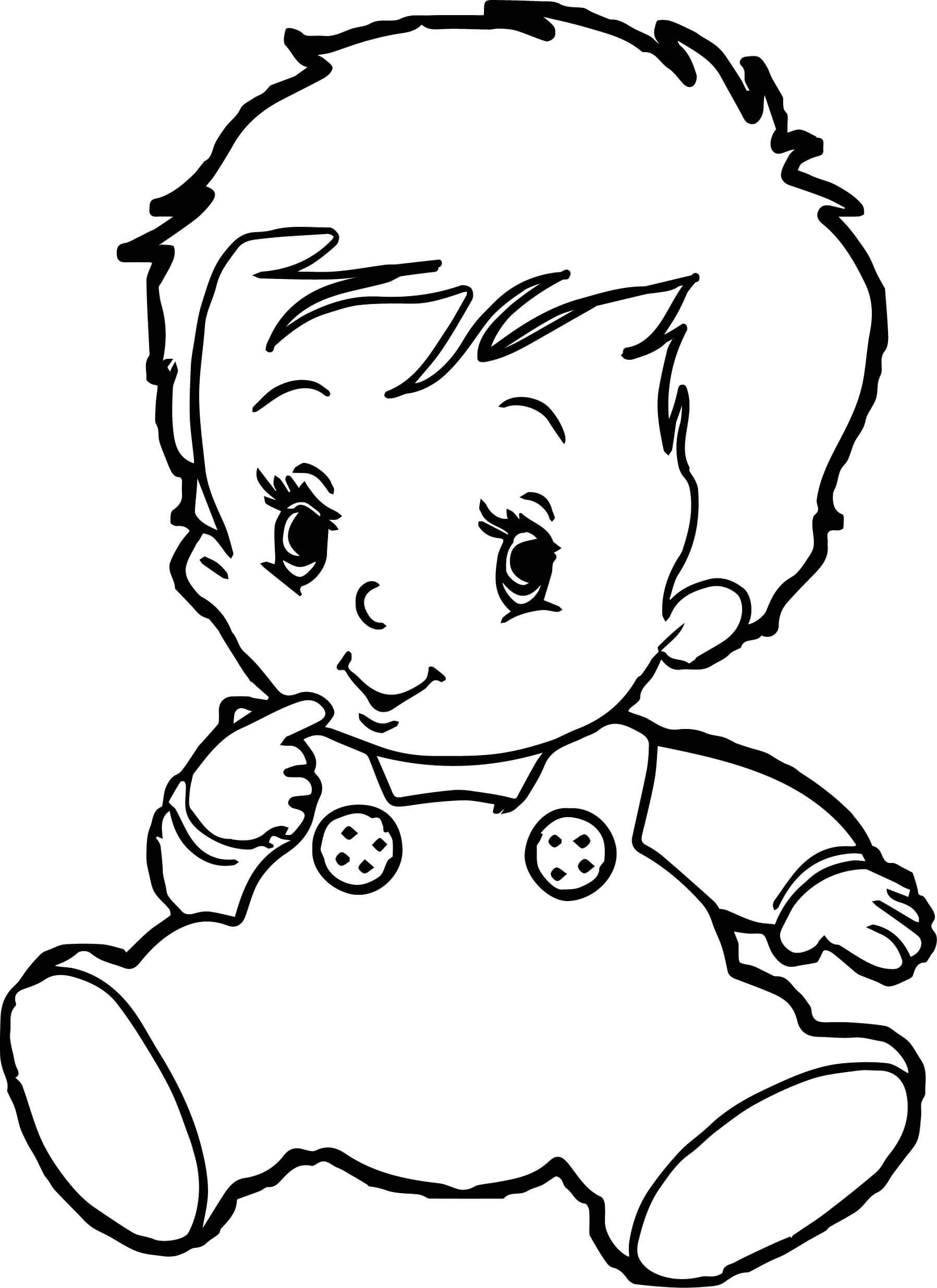 Dibujos de Dibujo Bebé Sentado para colorear