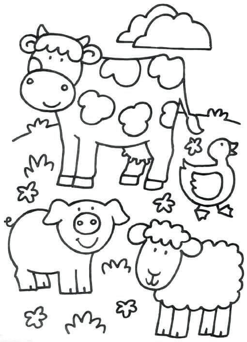 Dibujo De Granja De Animales para colorir