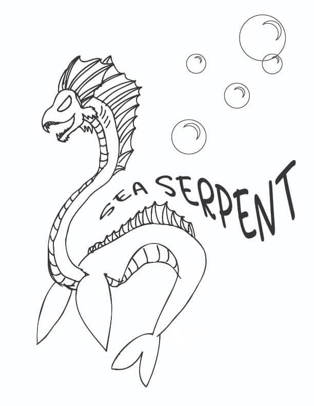 Dibujos de Dibujo De Serpiente De Mar para colorear