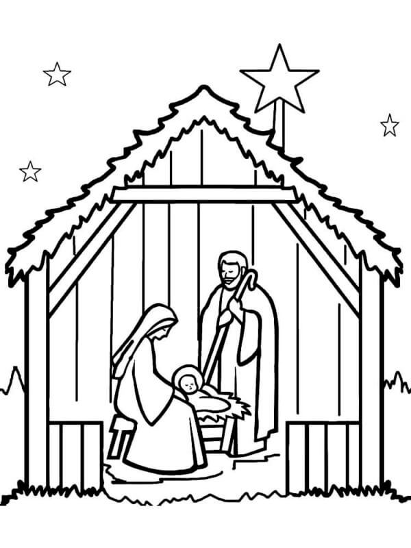 Dibujos de Dibujo Escena De La Natividad para colorear