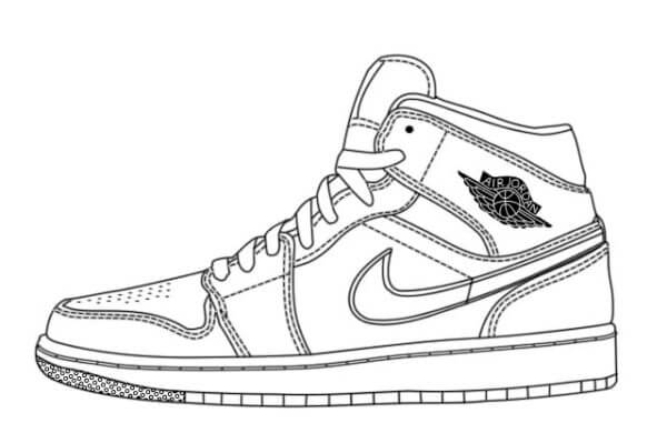 Dibujos de Dibujo Libre De Zapatillas Nike para colorear