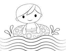 Dibujos de Dibujo Niño Nadando para colorear