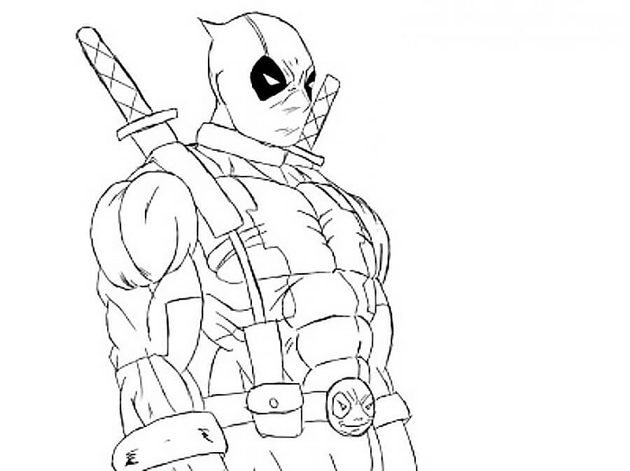 Dibujos de Dibujo Retrato de Deadpool para colorear