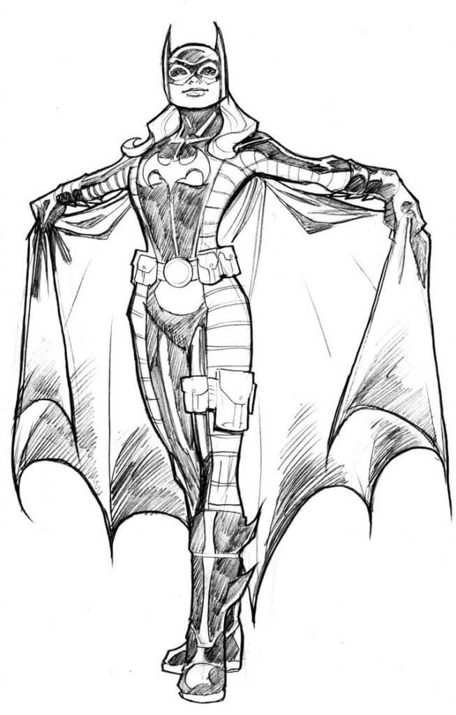 Dibujo a Lapiz de Batgirl para colorir