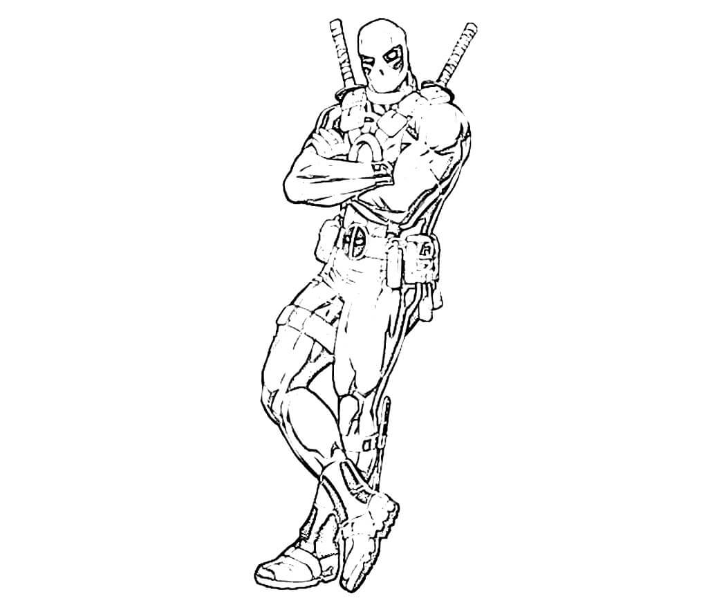 Dibujos de Dibujo básico Deadpool para colorear
