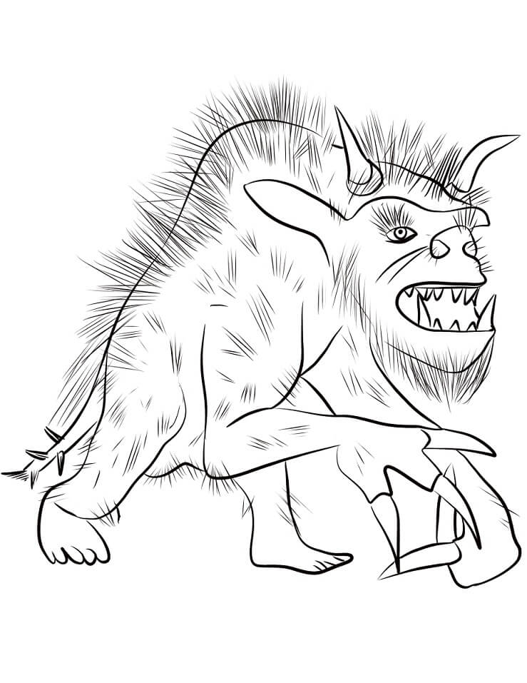 Dibujo de Hombre Lobo para colorir