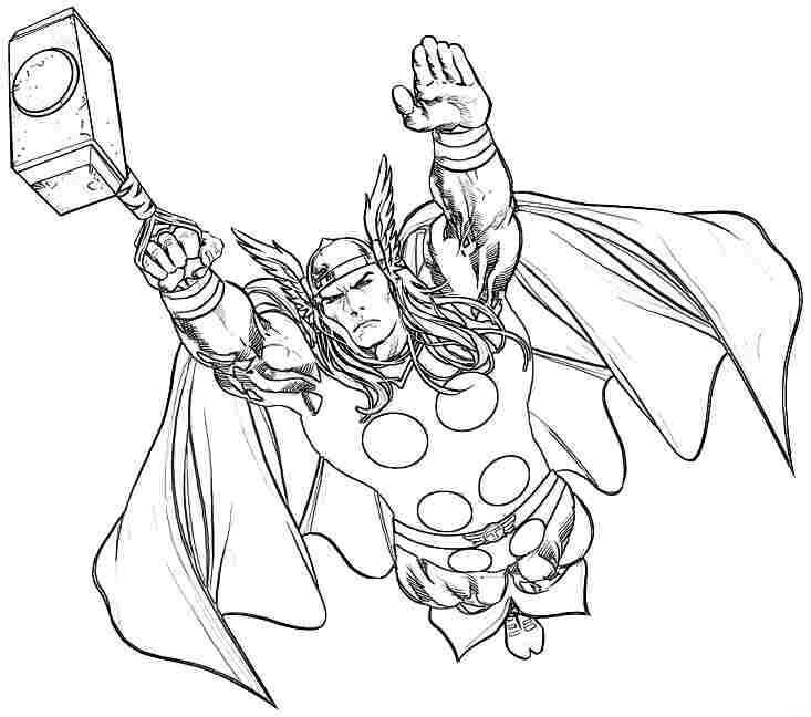 Dibujo de Thor Volando para colorir
