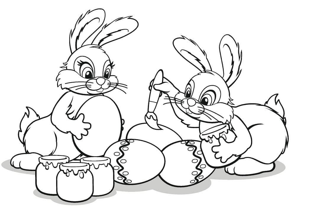 Dibujo de dos Conejitos para colorir