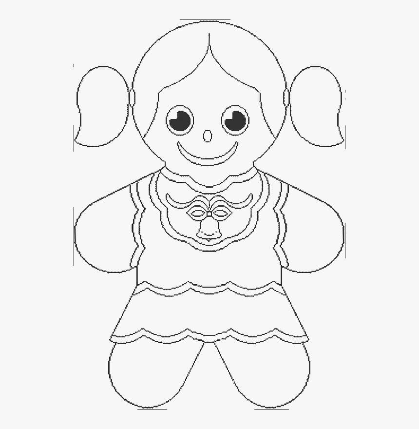 Dibujo niña de pan de Jengibre para colorir