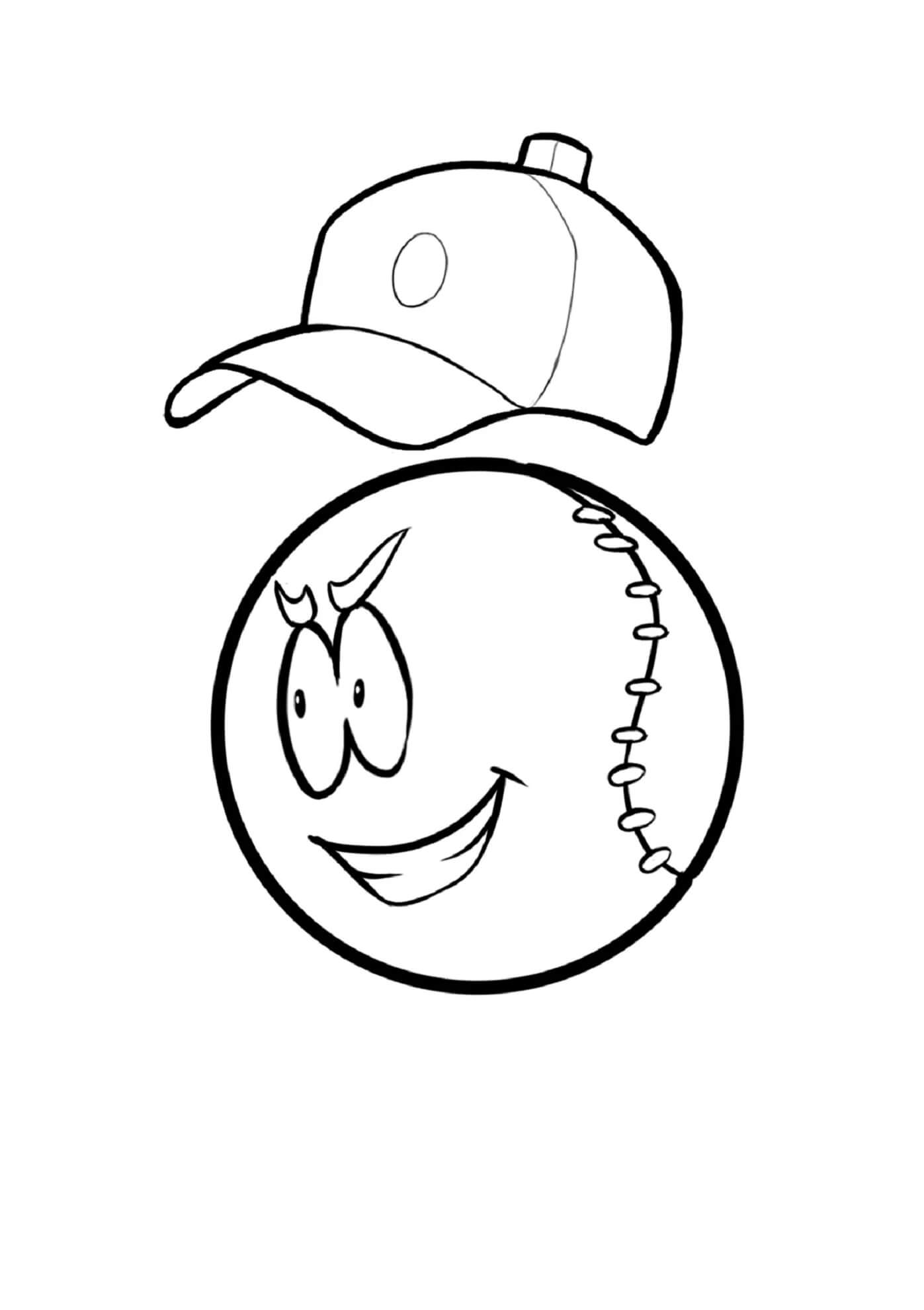 Dibujos de Dibujos Animados De Béisbol Con Gorra para colorear
