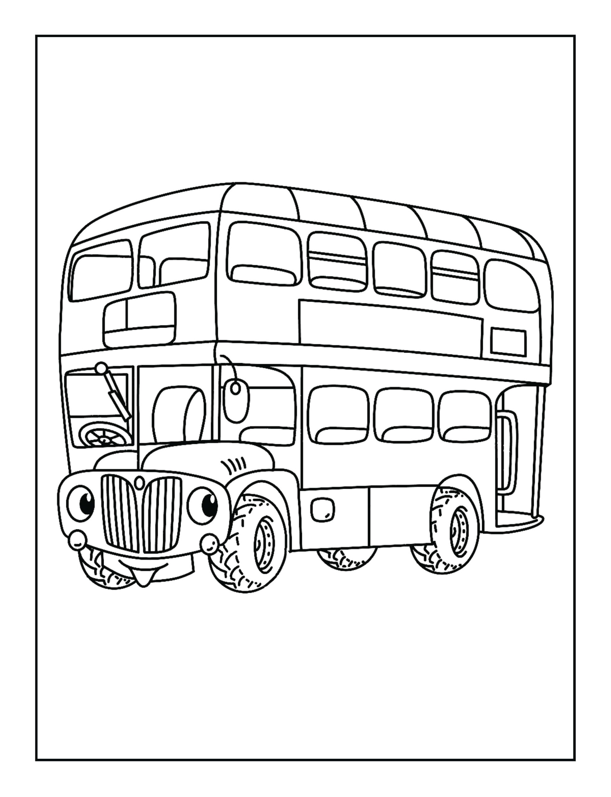 Dibujos de Dibujos Animados de Autobús para colorear