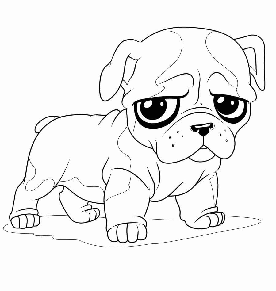Dibujos de Dibujos Animados de Bulldog para colorear