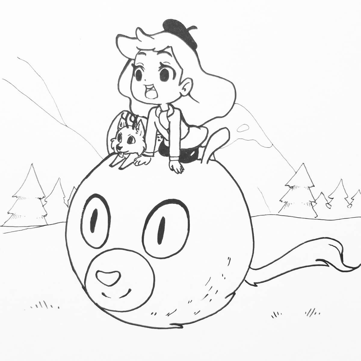 Dibujos Animados de Hilda y Twig para colorir