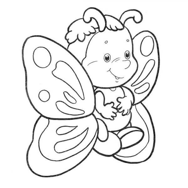Dibujos de Dibujos Animados de Mariposa Gorda para colorear