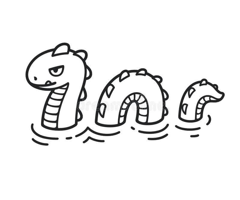 Dibujos Animados de Serpiente de Mar para colorir