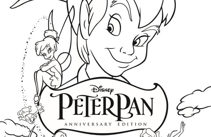 Dibujos animados del logotipo de Peter Pan para colorir